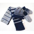 Winter Warm Knitted Stripe Acrylic Set